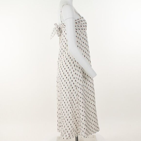 Theory Floral Ikat Print Silk Tie Back MIDI Dress - Picture 5 of 5